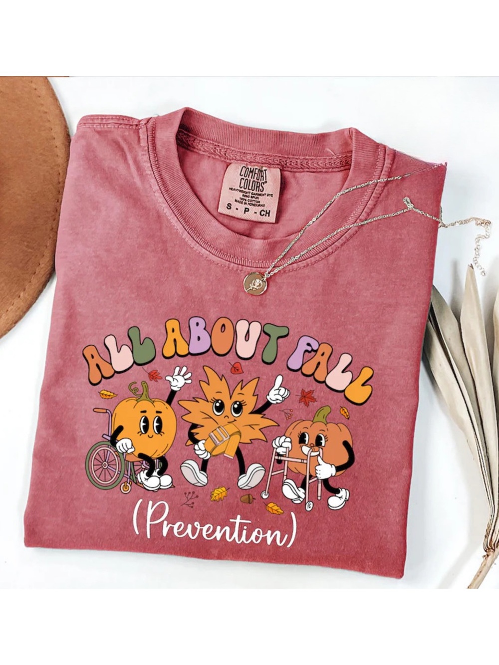 Comfort Colors Blossom Rose 'All About Fall' Graphic Short Sleeve Tee
